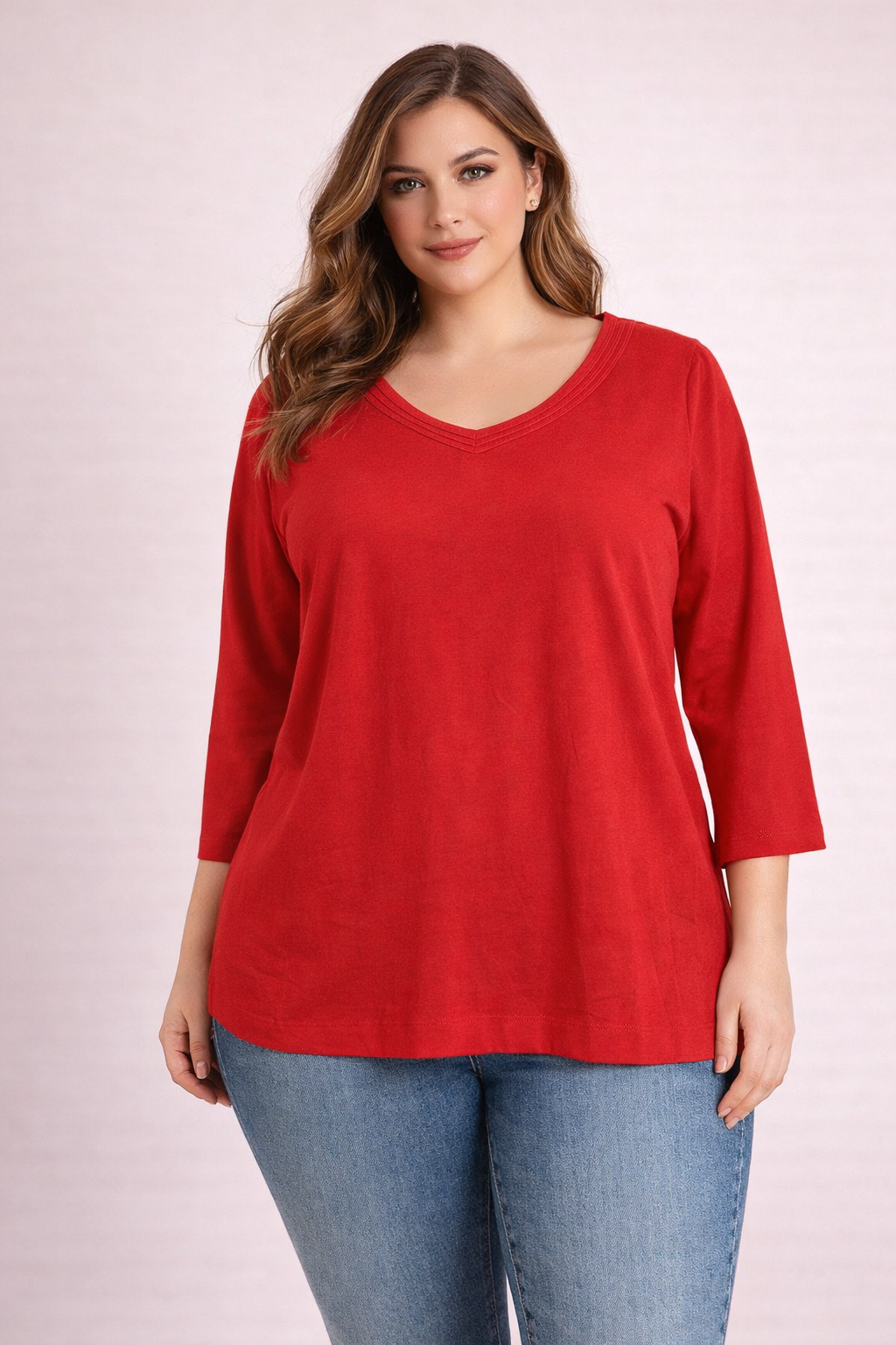 Blusa roja manga midi
