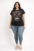 Camiseta Calavera Artística Curvy
