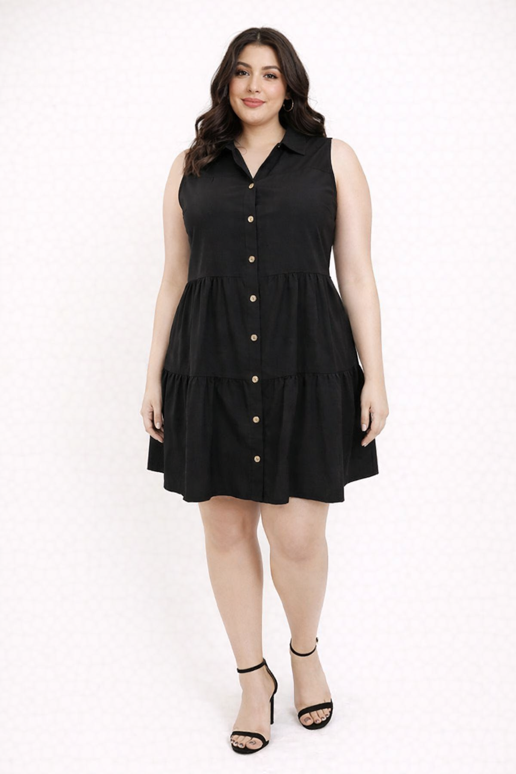 🖤 Vestido Negro Clásico con Botones