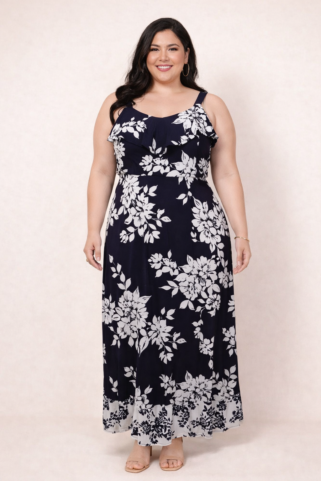 Vestido Largo Floral con Tirantes