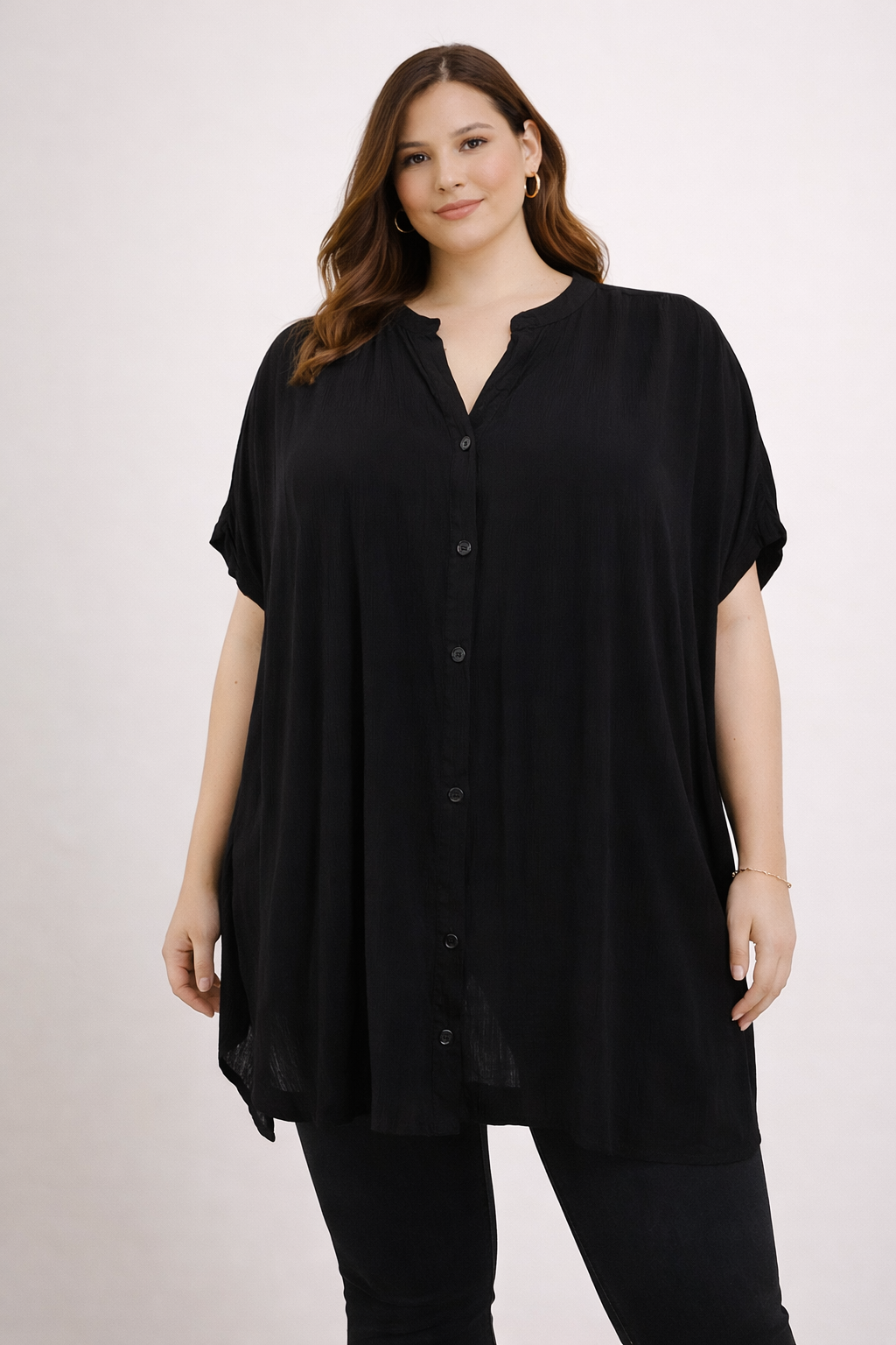 Blusa Negra Fluida Plus Size  Descripción corta:
