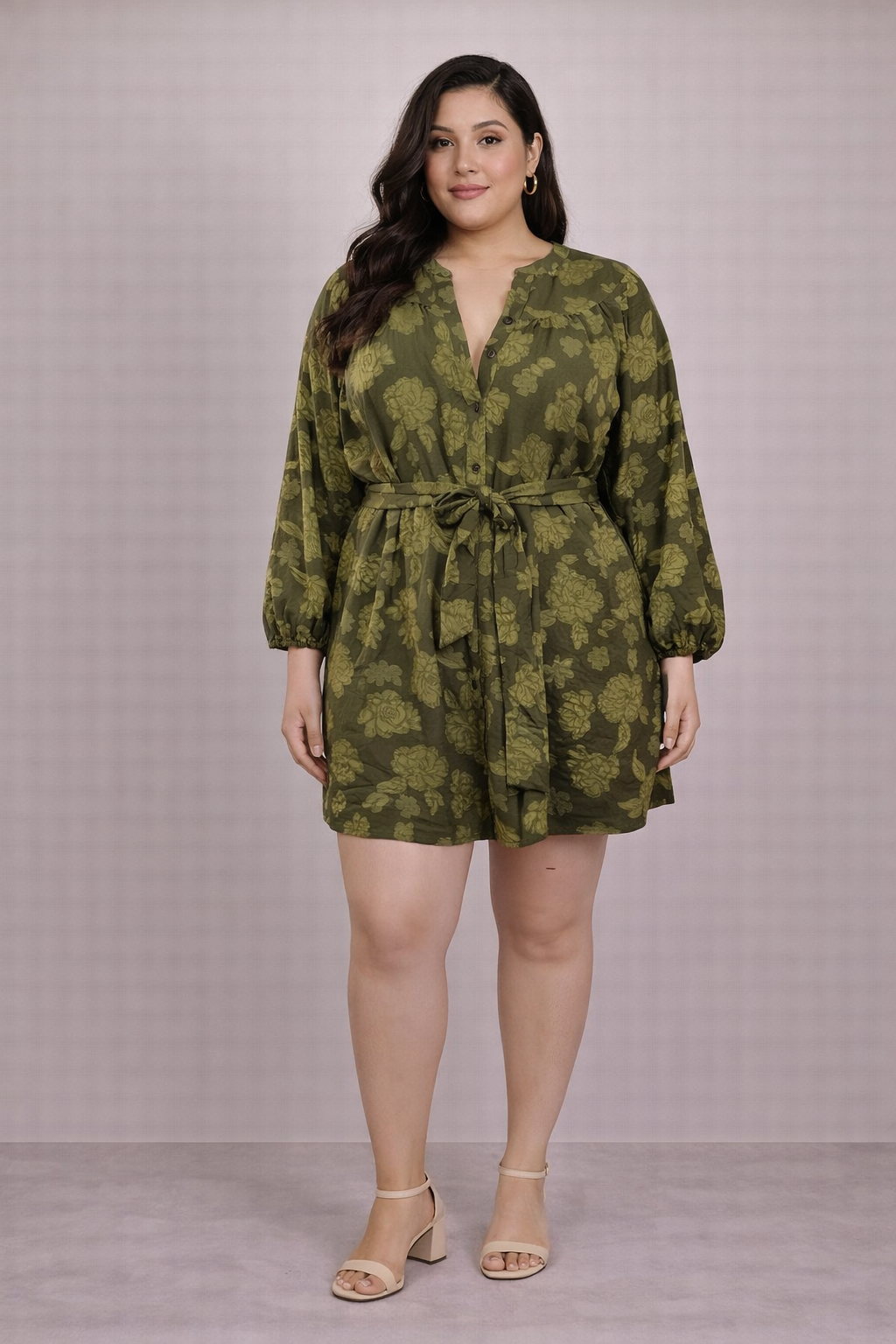 Vestido Verde Floral Chic Plus