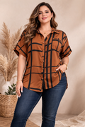 Blusa Cuadros Café Chic Plus