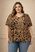 Blusa Animal Print con Escote en V