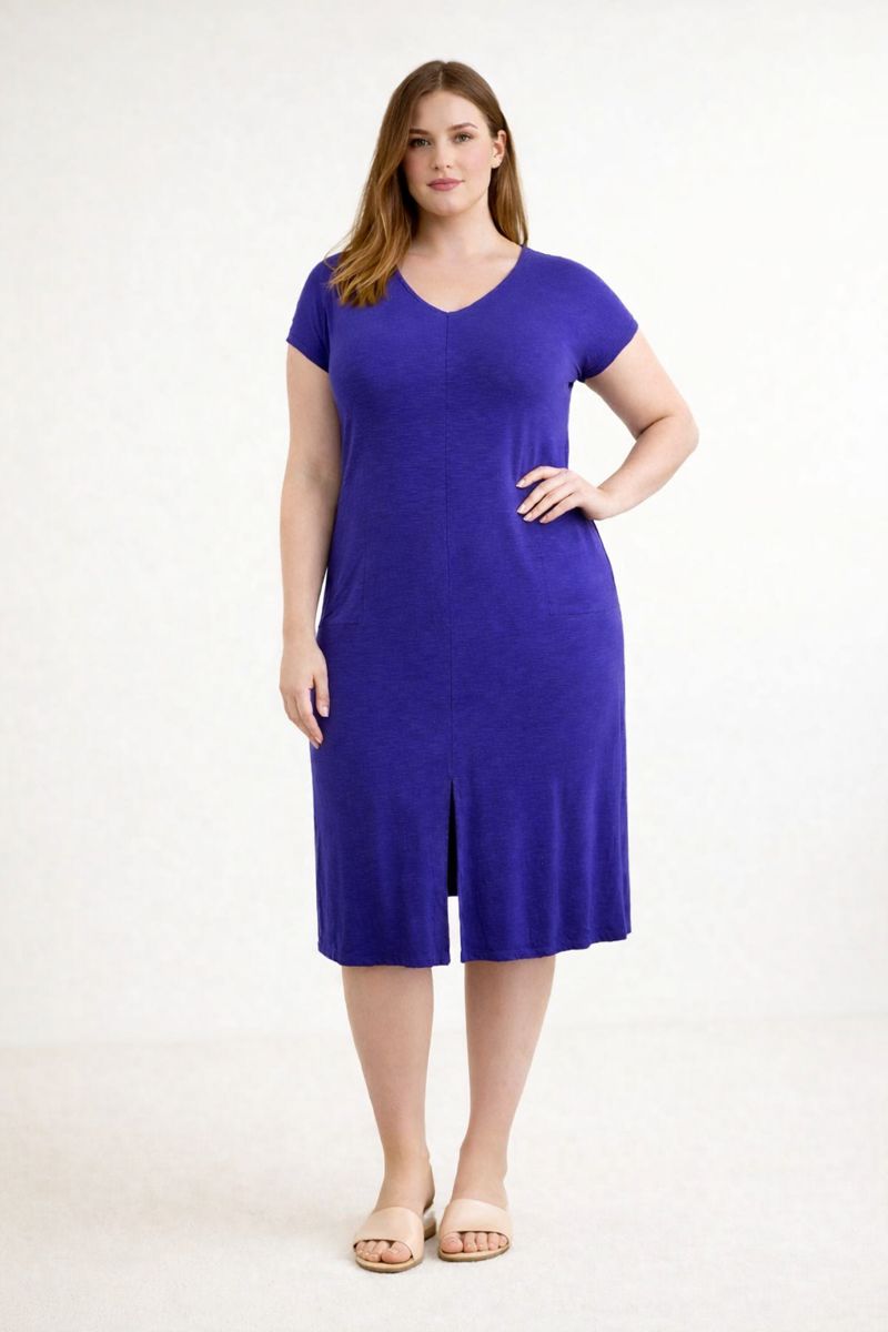 Vestido Azul Rey con Escote en V