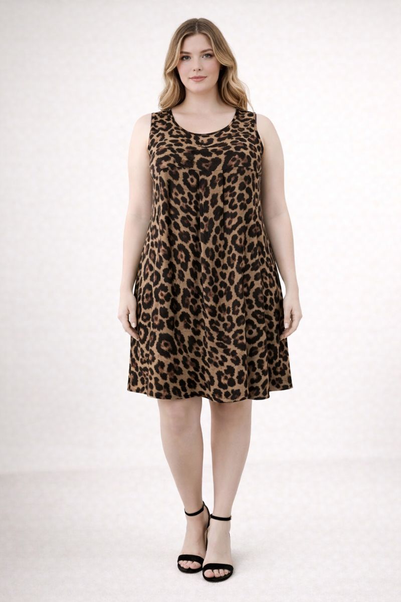 Vestido Animal Print sin Mangas