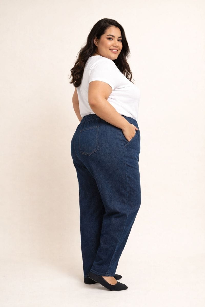 Pantalón Jeans Azul con Pretina Elástica