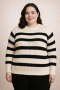 Suéter Beige con Rayas Negras