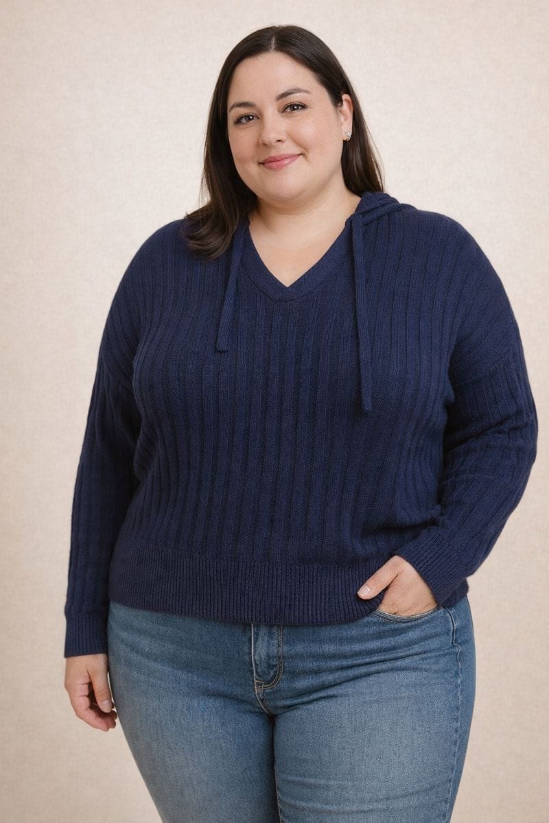 Suéter Azul Marino con Capucha
